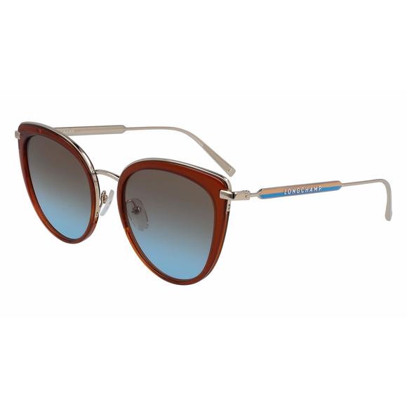 NEW Longchamp LO 661S 726 Crystal Brick Sunglasses with Blue & Green Lenses